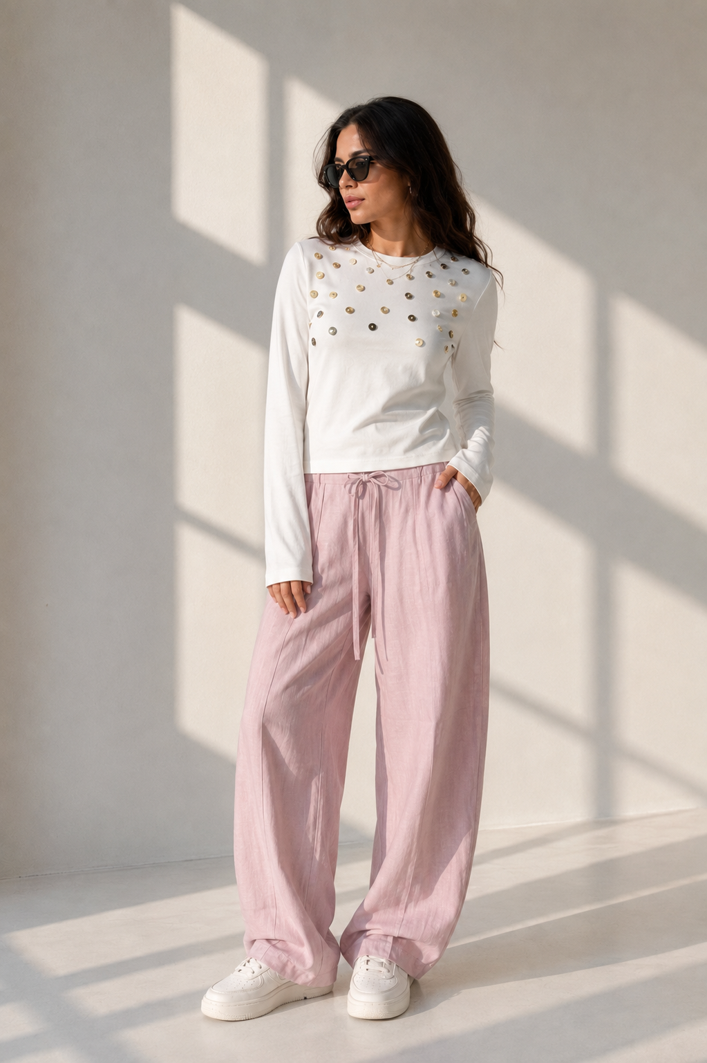 T-Shirt with Shell Buttons