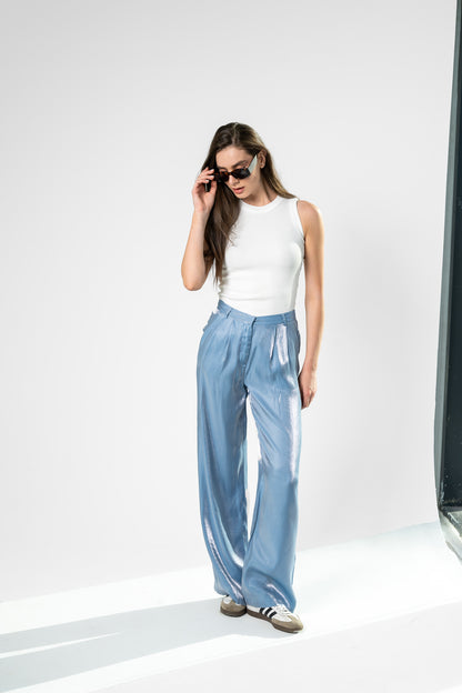 Love Me Shimmer Pants in Blue