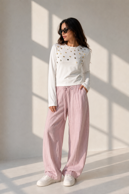 T-Shirt with Shell Buttons