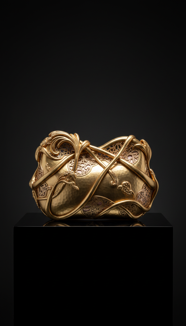 Opulent Gold Sculptural Handbag