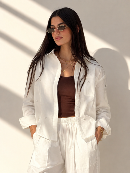 Embellished Off-White Shirt