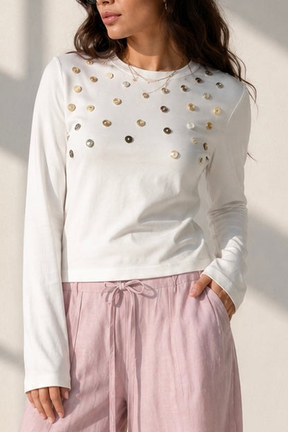 T-Shirt with Shell Buttons
