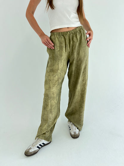 Embossed Olive Pants