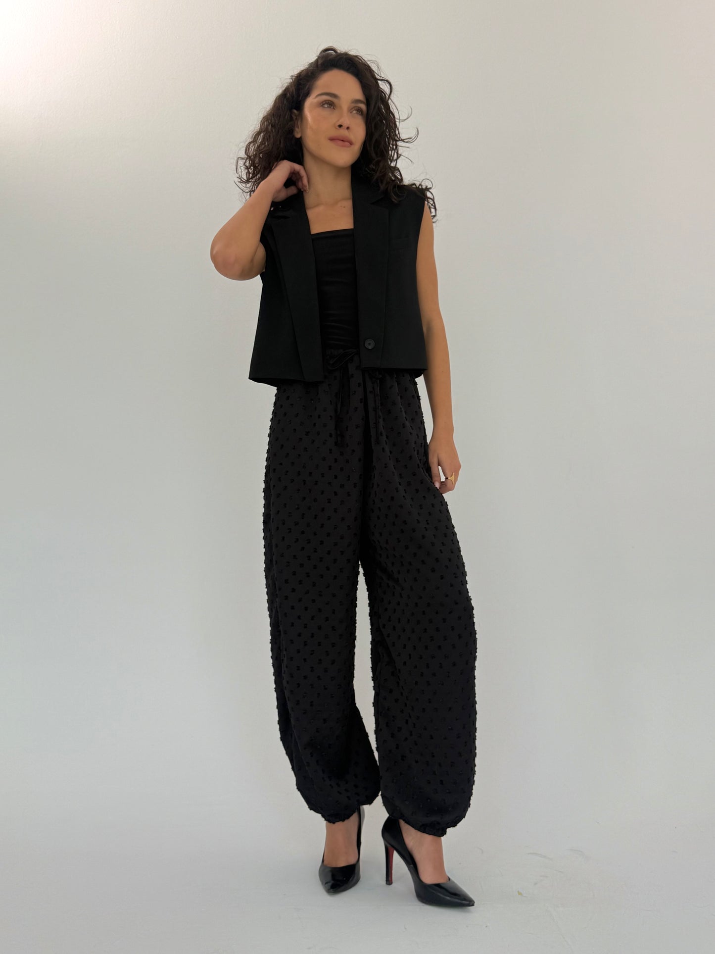 Barrel Polka Dots Satin Pants