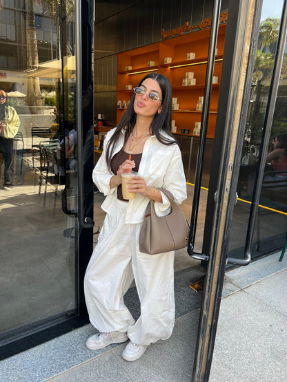 Balloon Pants in Off-White Poplin