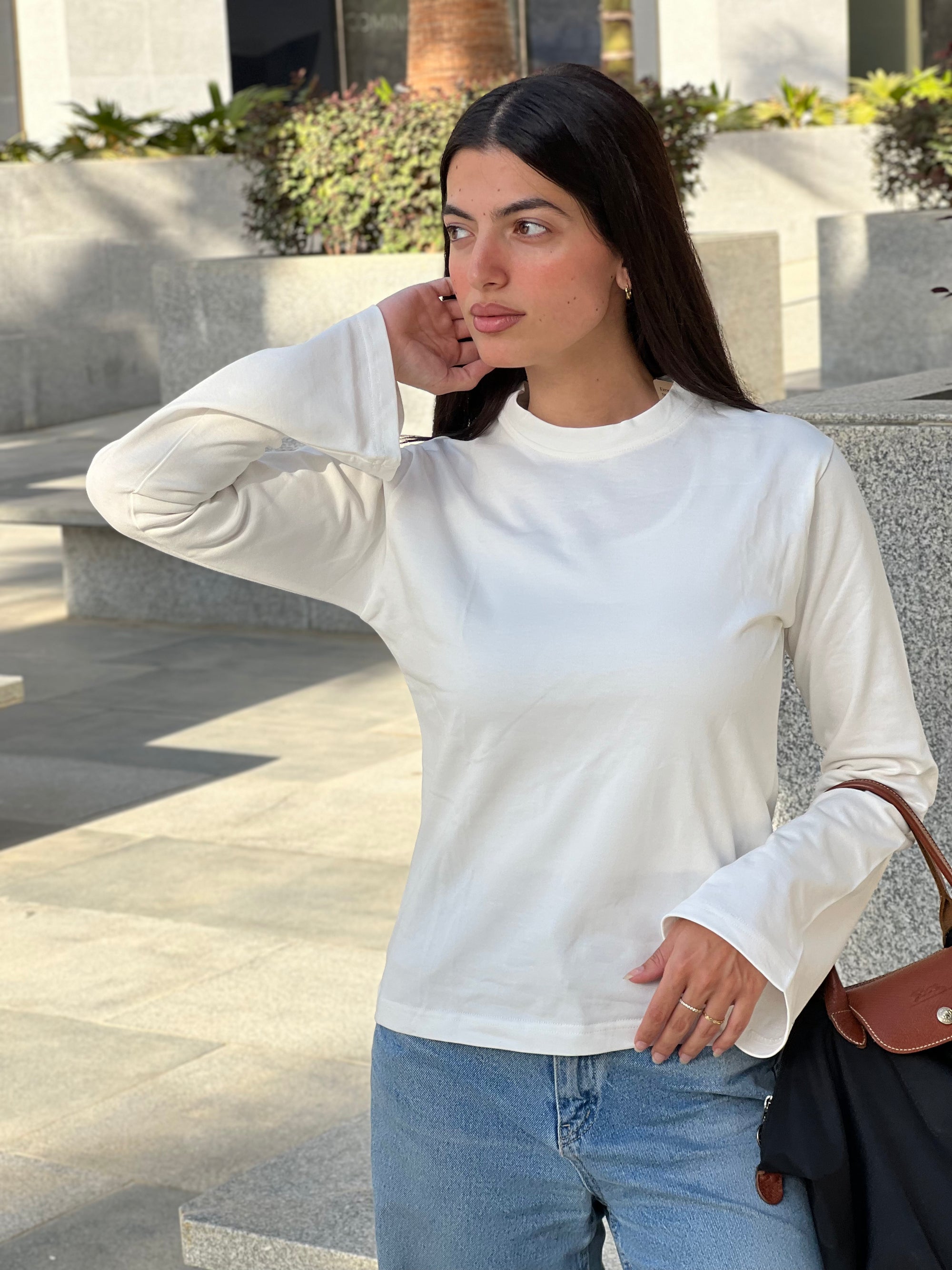 Body-Loving Cotton T-Shirt in Off-White