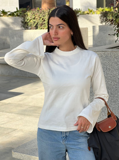 Body-Loving Cotton T-Shirt in Off-White