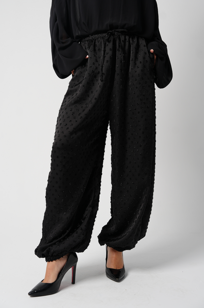 Barrel Polka Dots Satin Pants