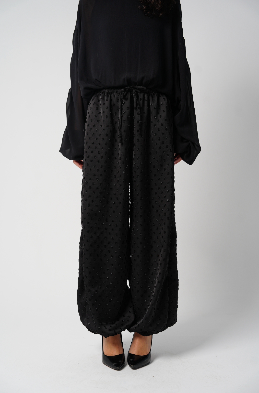 Barrel Polka Dots Satin Pants