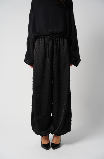 Barrel Polka Dots Satin Pants