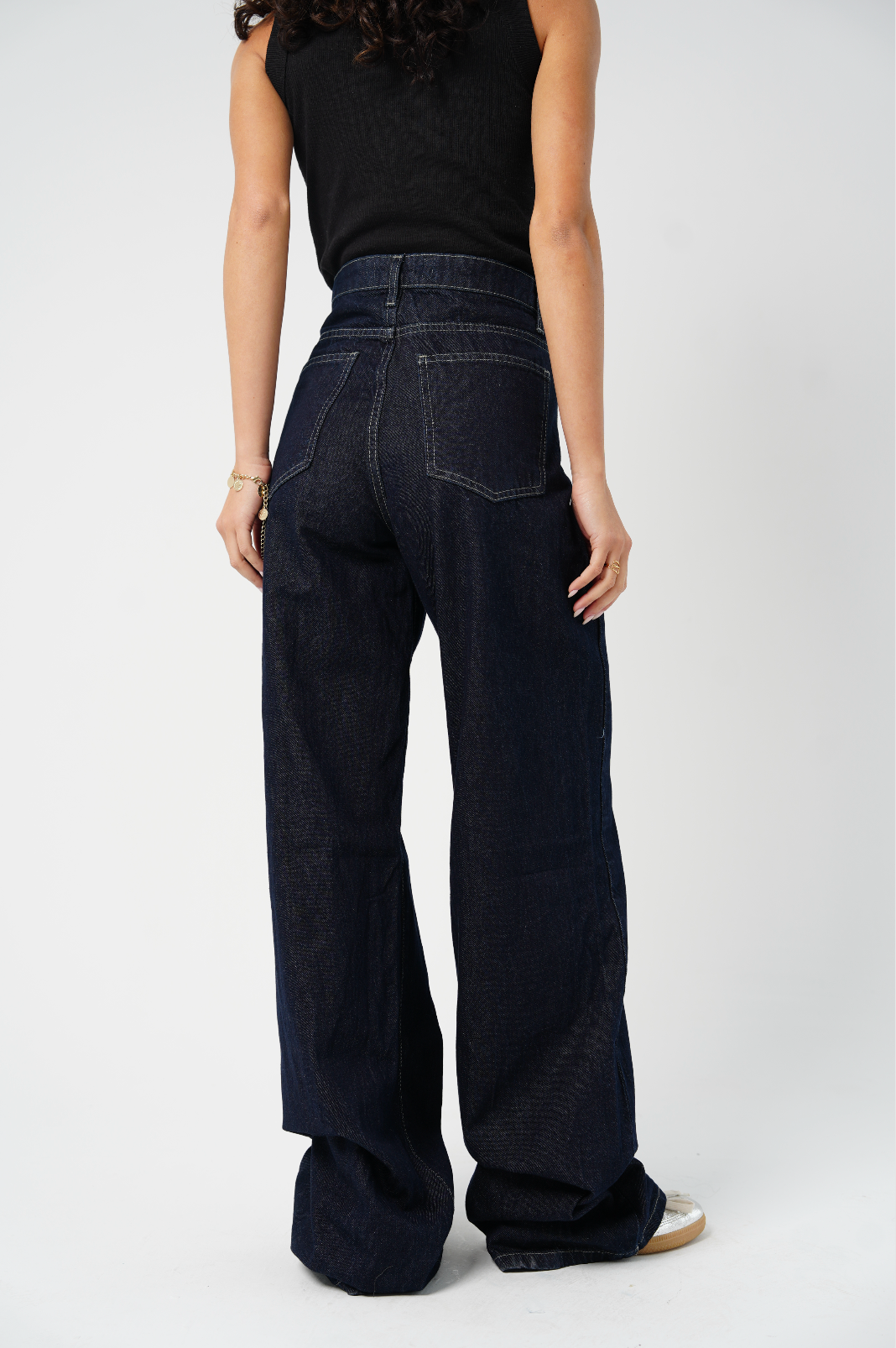 "Not-so-basic" Studded Pocket Jeans: Dark Blue