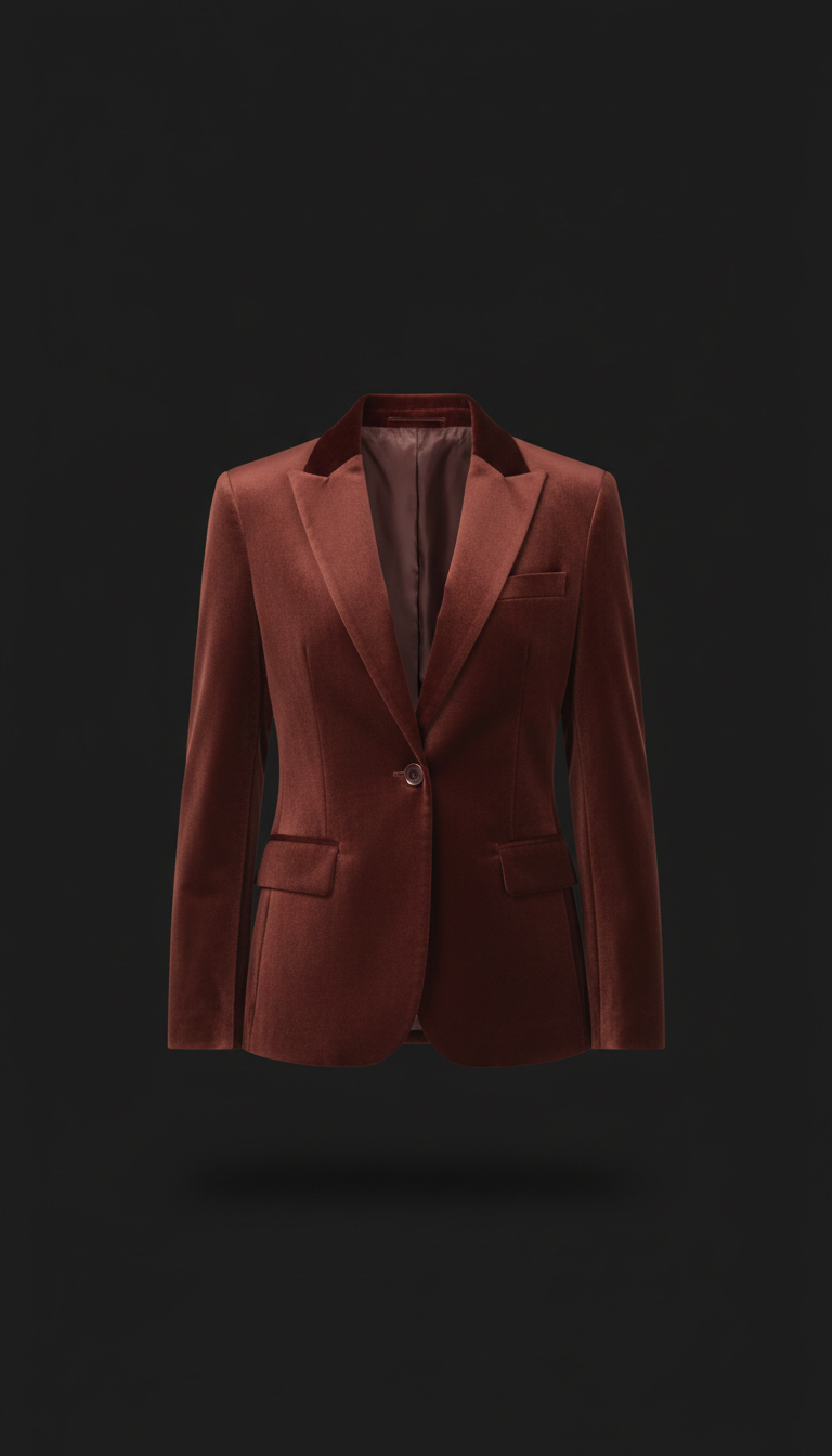 Merlot Velvet Tailored Blazer