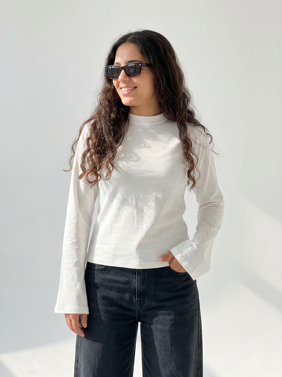 Body-Loving Cotton T-Shirt in Off-White