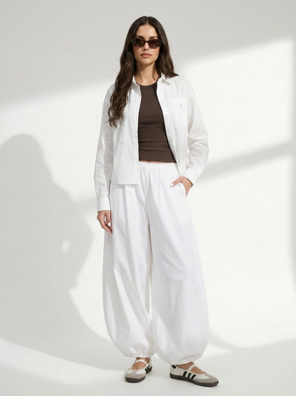 Embellished Off-White Shirt